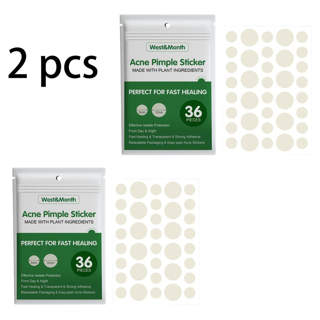 West&Month Hydrocolloid Acne Patches, Invisible Acne Stickers, Pimple Removal Anti-Acne Hydrocolloid Patches, 36pcs