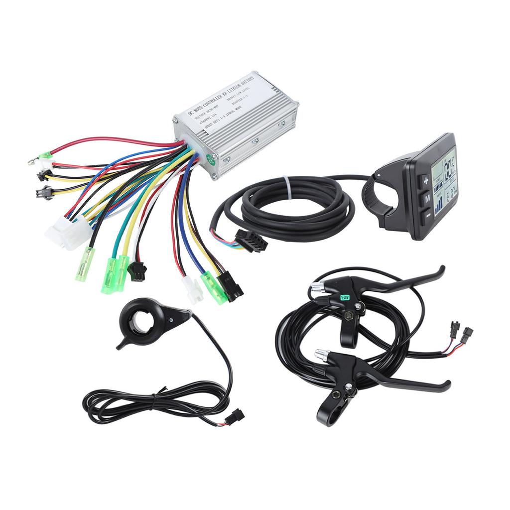 Electric Bike Conversion Kit DC 36V 48V Controller Display Brake Handle Thumb Throttle Electric Bike Controller Kit