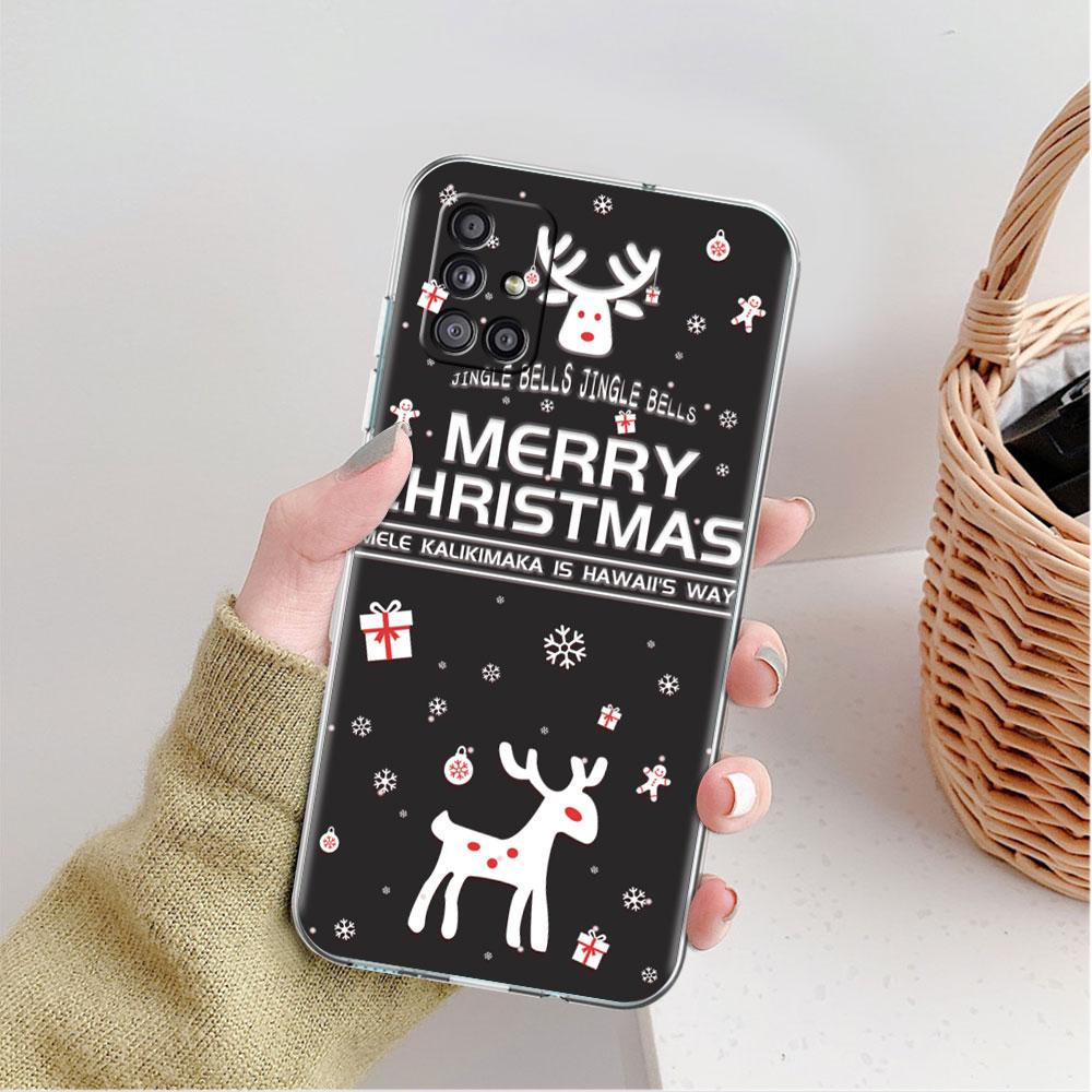 Merry Christmas In Winter Clear Case For Samsung Galaxy A52 A12 A51 A32 A21s A71 A32 A22 50 A70 A31 A72 5G Phone Cover