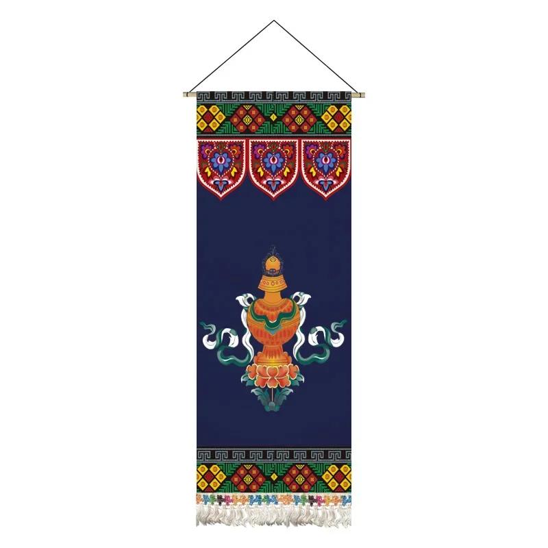 Кисточки Тибетские Благоприятные Восемь Сокровищ Подвесная Картина Искусство Ткань Гостиная Фон Обои Украшения Ткань Картина