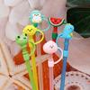 2Pcs Straw Odor Plugs Reusable Free Lovely Soft Non-slip Dustproof Silicone Cartoon Design