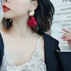 Элегантные Нежные Серьги-Подвески с Цветами Дизайн с Кисточками Преувеличенные Серьги-Гвоздики с Лепестками Темпераментные Розовые Подвески на Уши Повседневное Ношение