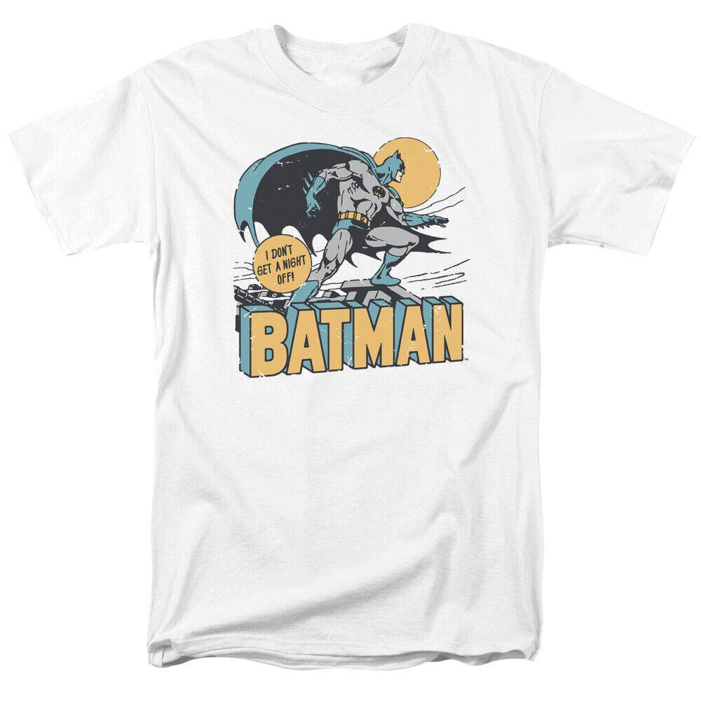 26 Batman Night Off T Shirt Licensed Comic Book Tee White Unisex T-Shirt