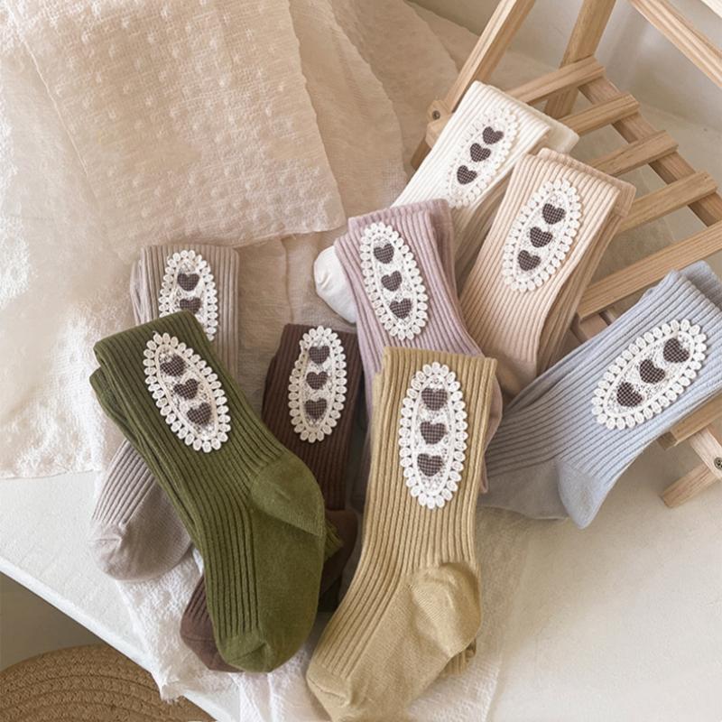 Warm Knitted Girls Pantyhose Spring Autumn Cotton Baby Tights Heart Flower Girls Leggings Kids Children Tights