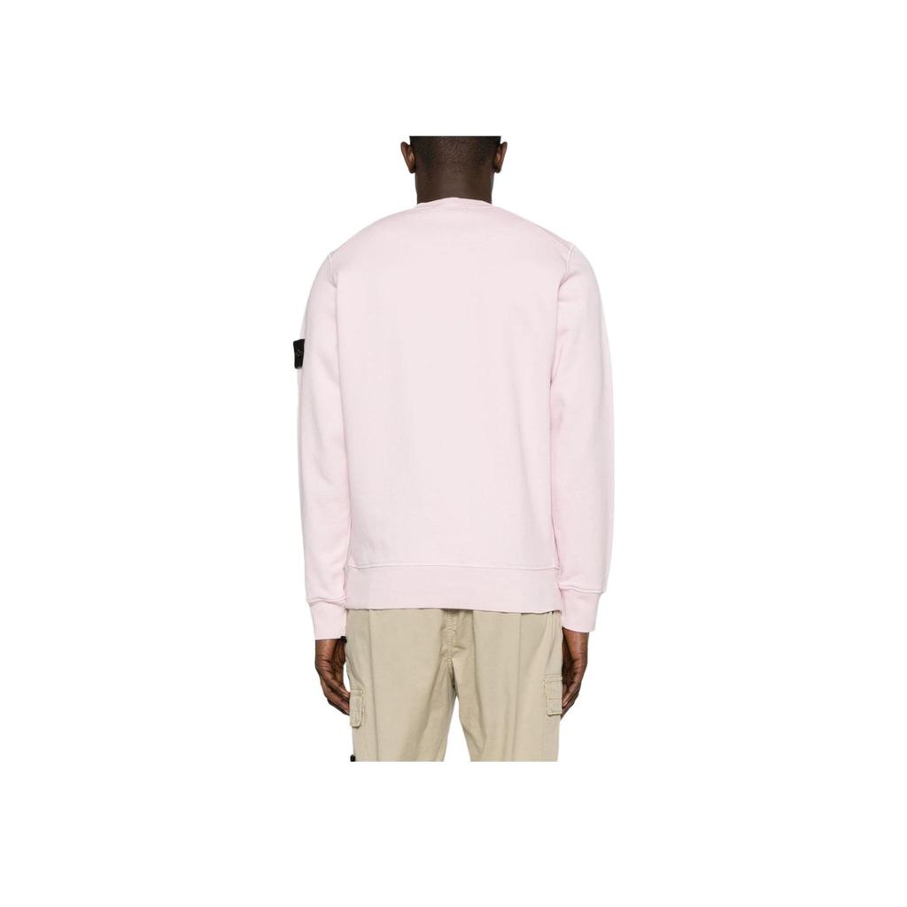 STONE ISLAND Classic Badge Solid Color Crew Neck Long Sleeve Sweatshirt Unisex Sweatshirt Light-Pink 801563051-V0080