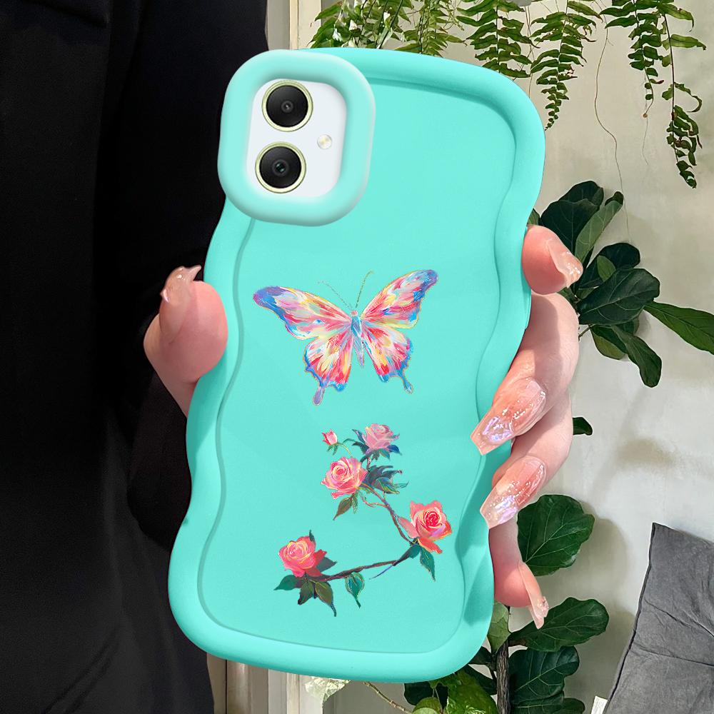 Мягкий чехол для телефона Roses Butterfly для Samsung Galaxy A52 A73 A12 A11 S24 Ultra 5G S23 S22 S21 S20 FE Wave Edge, противоударный защитный резиновый чехол