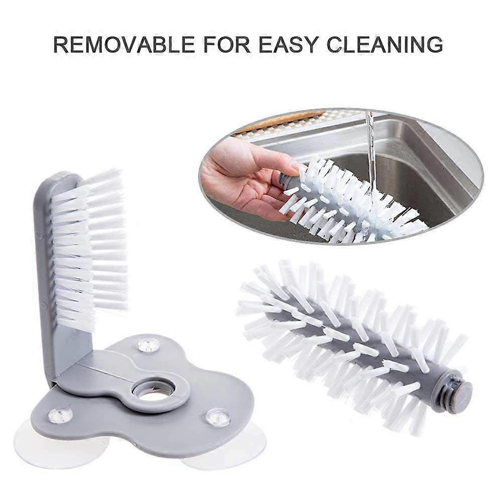 Lazy Cup Brush Glass Double-Sided Brush, Vertical Glass Bottle Creative Wall-Mounted Lazy Rotating Cleaner