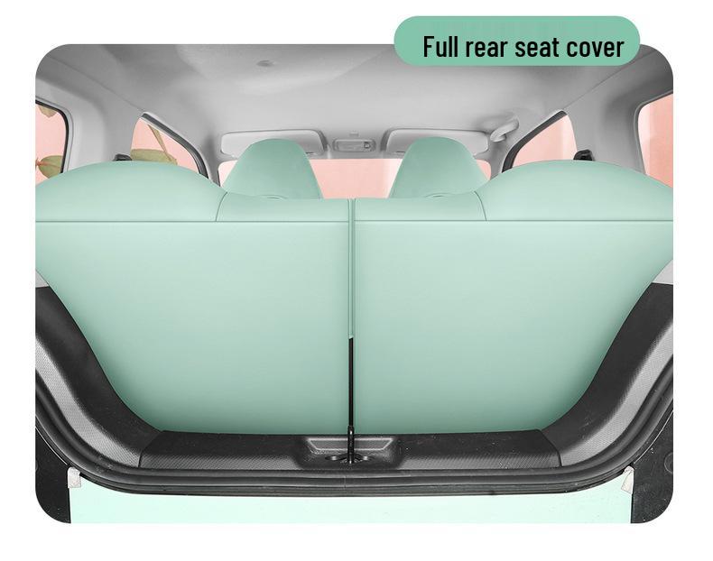 QQ Ice Cream Car Seat Cushion: Full Coverage Cartoon Leather Seat Cover for All Seasons