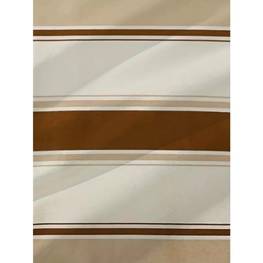 Футболка мужская с круглым вырезом и коротким рукавом - мягкая слегка эластичная полиэстеровая ткань, узор в полоску, повседневная, весна-лето