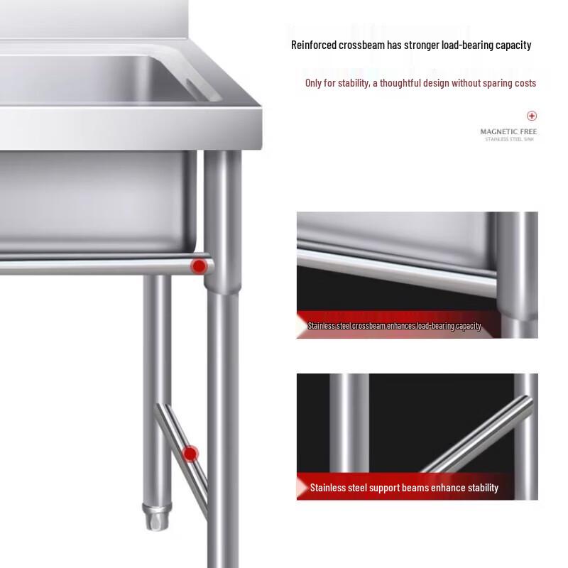 Напольная кухонная мойка из нержавеющей стали с тремя чашами