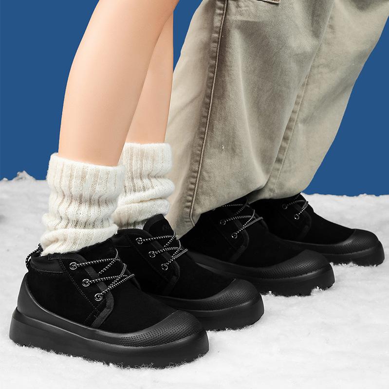 То же самое для мужчин и женщин зимой 2025 года, новые повседневные универсальные бархатные теплые сноубутсы, ветрозащитные полусапоги и хлопковые ботинки с защитой от мороза.