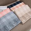 2024 Sweet Style Pink Plaid Wool Scarf - Warm, All-Match Winter Accessory, Korean-Inspired for Women