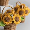 1pc Crochet Flower Cute Finished Woven Sunflowers Potted Hand-knitted Sunflowers Table Home Decor Wedding Ornament Friends Gifts