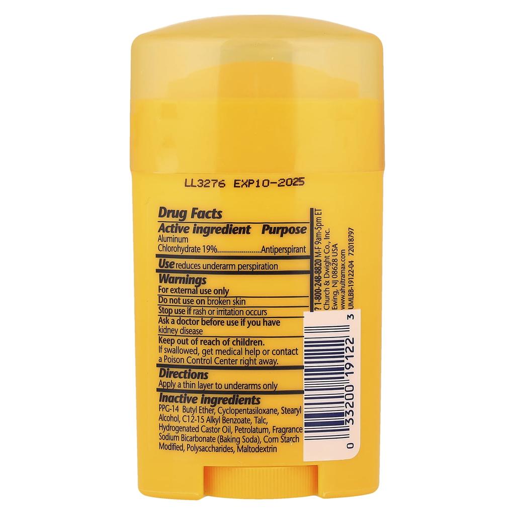 Arm & Hammer Ultramax, Твердый дезодорант-антиперспирант, Свежий, 1,0 унции (28 г)