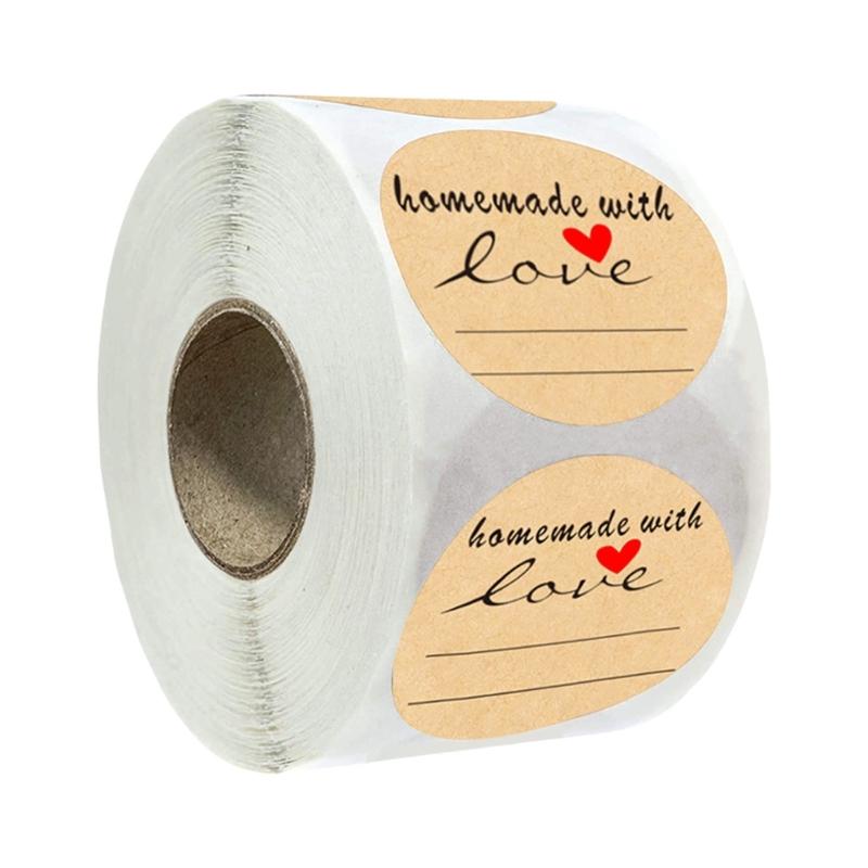 500 шт. Крафт-коричневые наклейки с дизайном в виде венка для надписей, этикетки для консервных банок и праздничных украшений, наклейки для организации