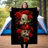 1pc skull pattern blanket, all season lightweight home office outdoor nap multifunctional blanket