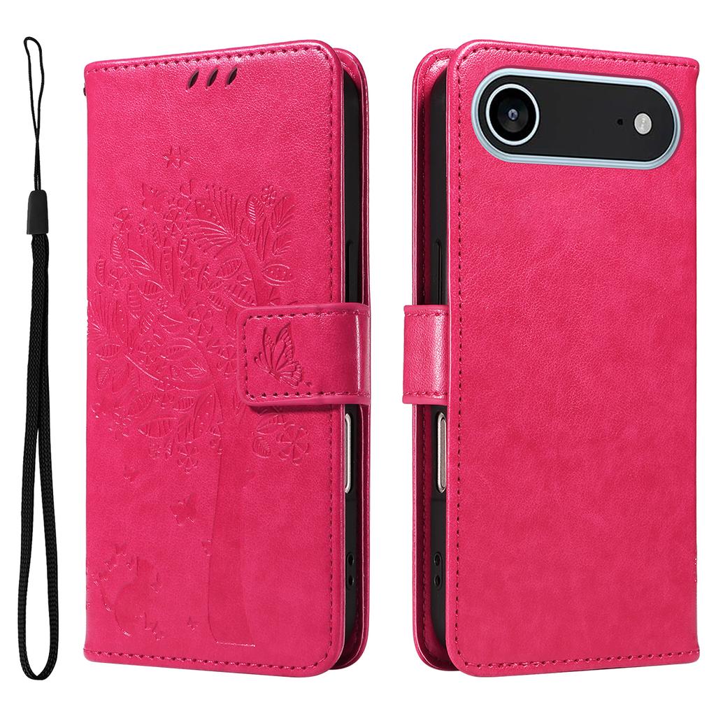 For iPhone 17 Air Phone Case with Stand Cat Tree Pattern Leather Wallet Mobile Cover