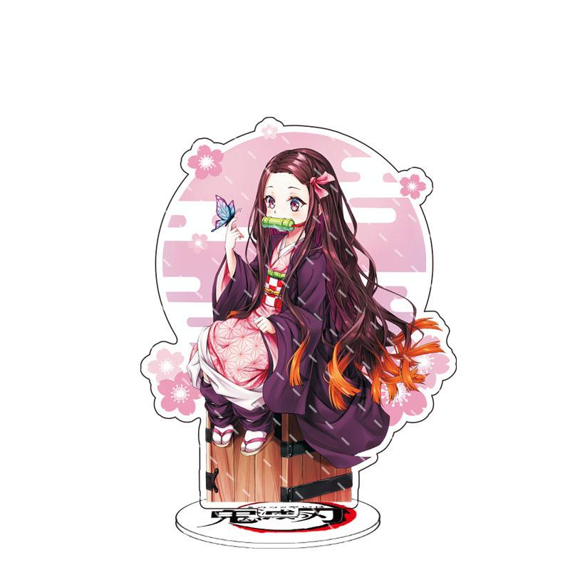 Double Sided New Demon Slayer Acrylic Stand Figures Tanjiro Nezuko Shinobu Giyu Anime Merchandise Collectible Display Decor