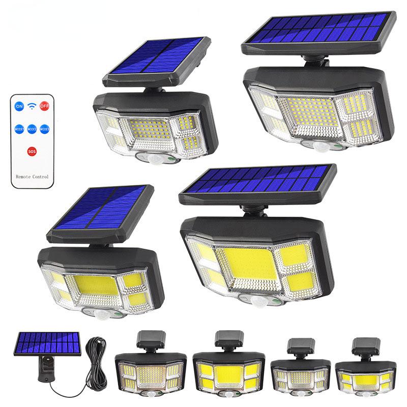 Новый тип солнечного индукционного светильника 96/168 LED COB сплит, наружный водонепроницаемый садовый настенный светильник, солнечная зарядка, новая энергия, освещение, уличный фонарь, прожектор