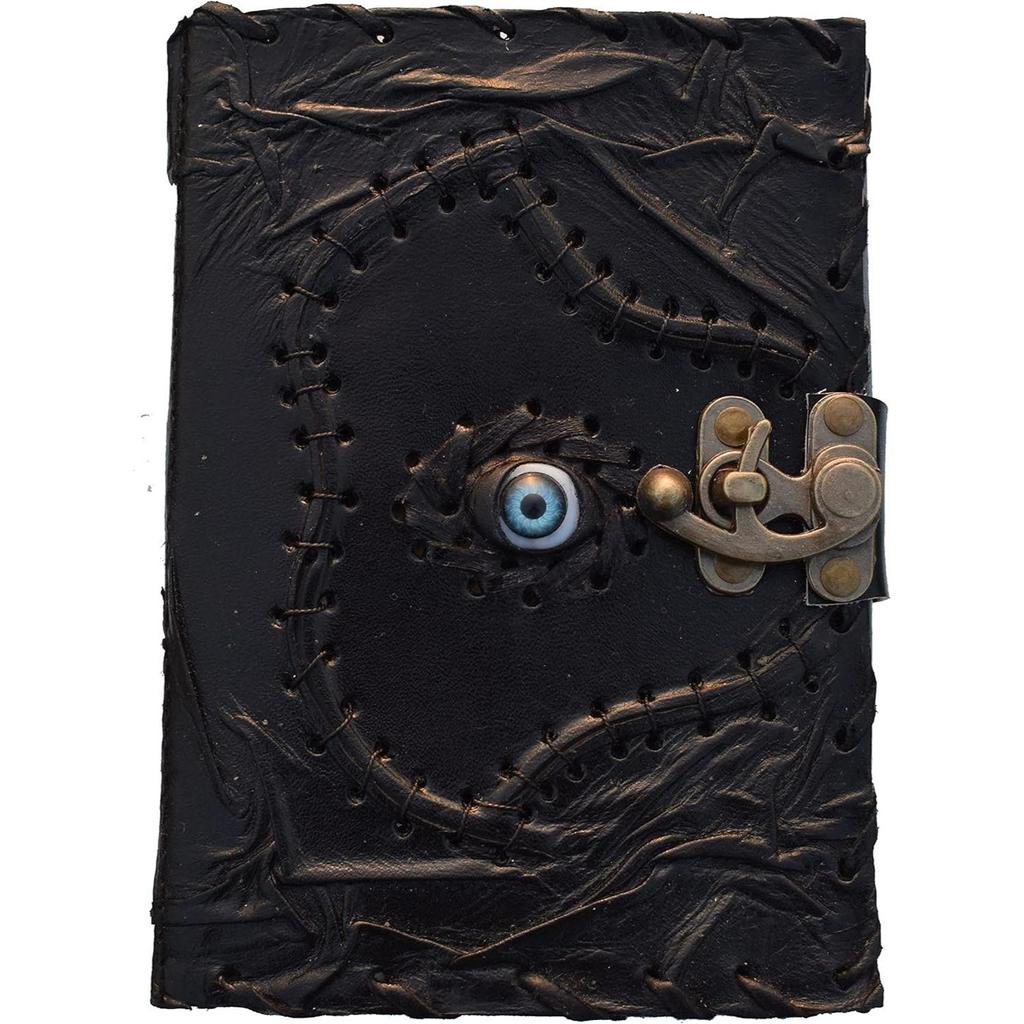 Hocus-pocus Vintage Leather Journal Grimoire Spell Book Third Eye Magic Wiccan