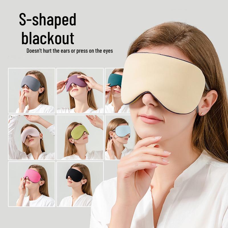 Breathable Zero-Pressure Blackout Sleep Mask with Cooling Ear-Hooks for Men & Women
