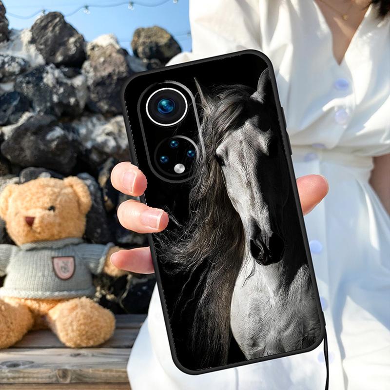 Черный Белый Лошадь Чехол Для Honor X9b X8b X8 X9 X6a X7a X8a X9a Honor Magic 6 5 Pro 50 70 90 Lite Задняя Крышка
