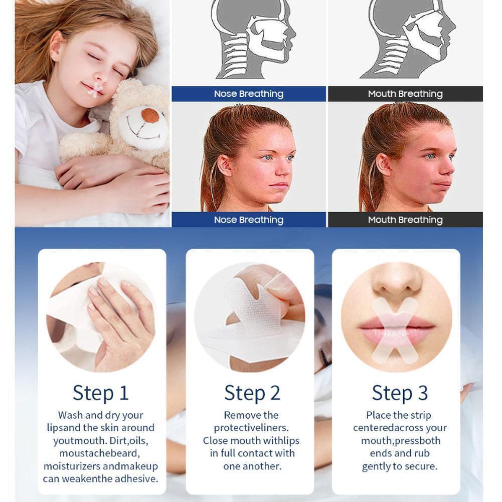 120 шт. пластырь для дыхания через рот X-образная лента для уменьшения храпа полоски для рта H6F1