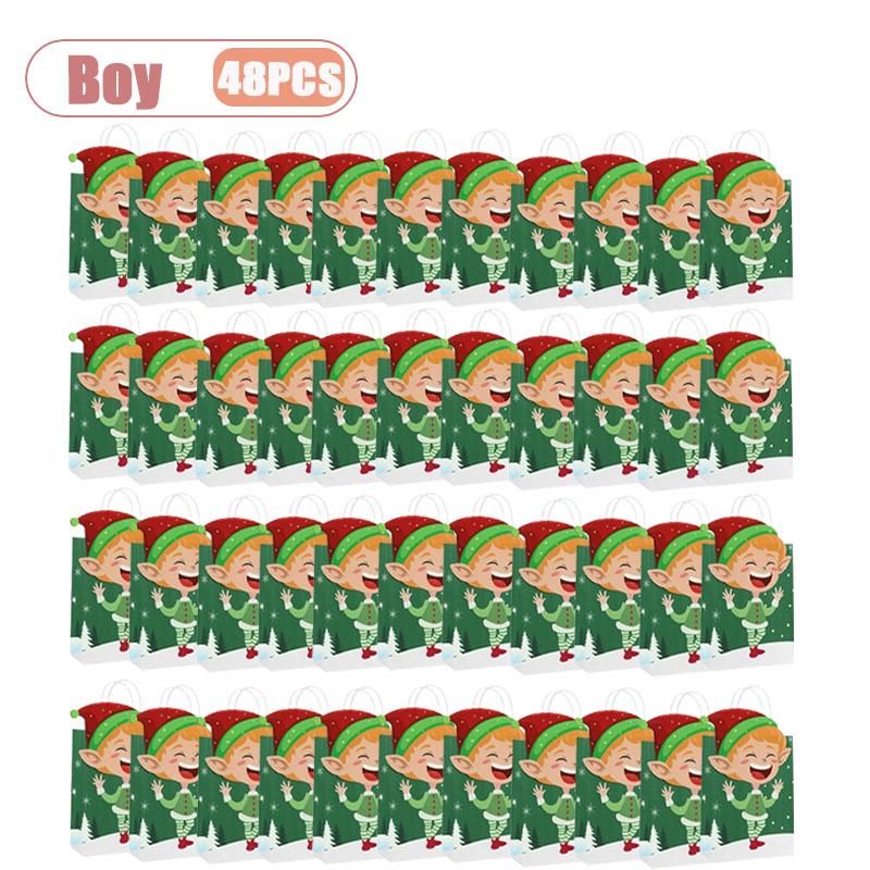 Xiaomi 12-48PCS Christmas Gift Bags Santa Claus Tree Pattern Party Treat Candy Goodie for Holiday Celebration Family Kids Friends Fun