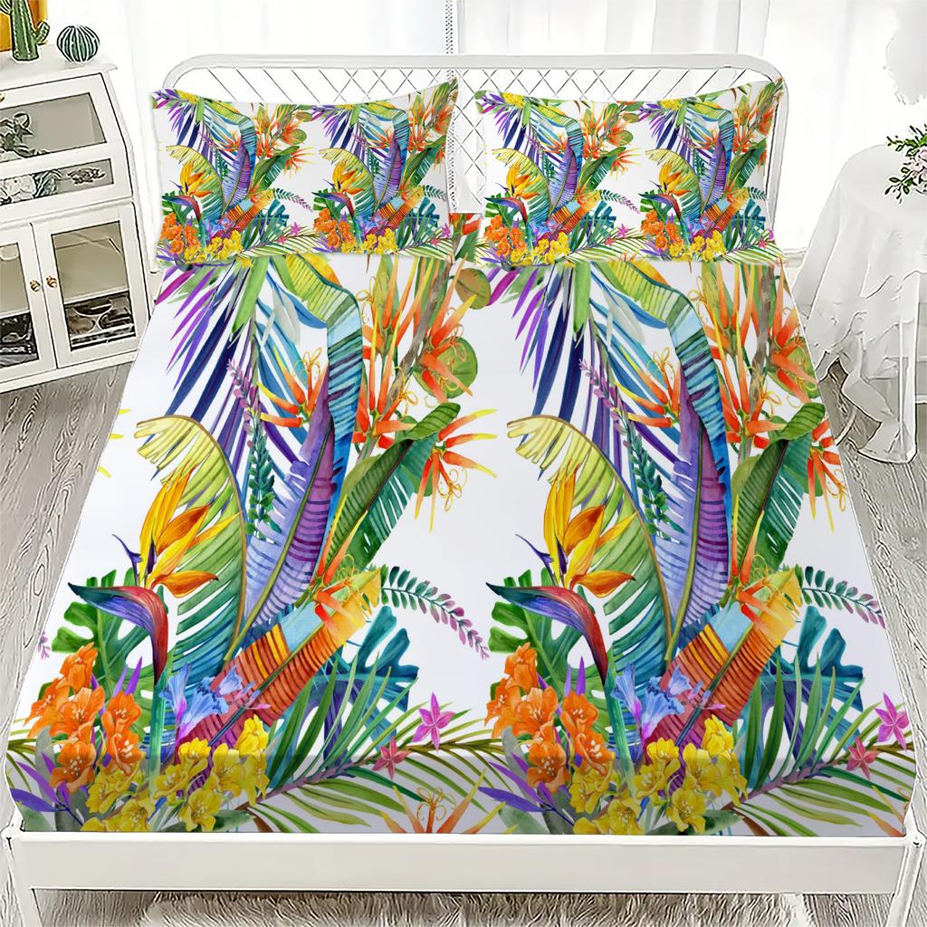 Комплект простыней с 3D цветочным принтом, натяжные простыни с 1/2 наволочками, на заказ, подходит как для мальчиков, так и для девочек, декор