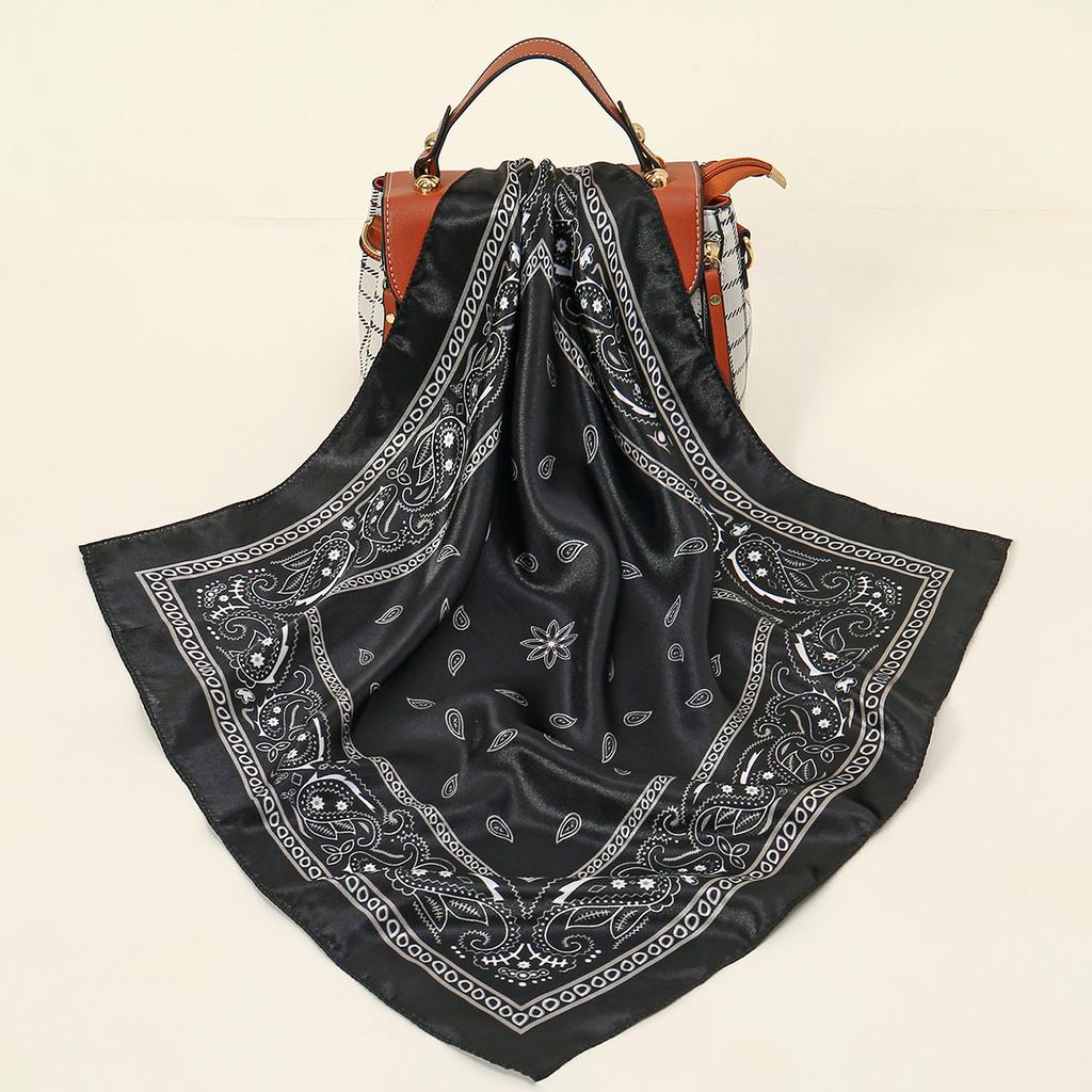 Newest Cashew Printed Hijab Bandana Fashion Cotton Square Scarf Headband Fancy Kerchief Muslim Headscarf