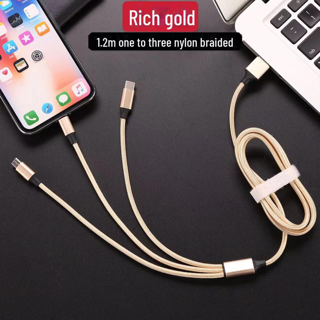 Плетеный нейлоновый кабель передачи данных 3-в-1 для быстрой зарядки, небольшой подарок