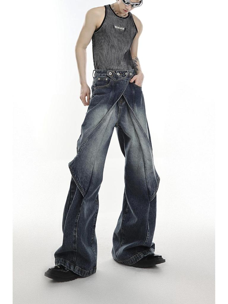 Джинсы-клеш с высокой талией и широкими штанинами из коллекции весна/осень 2023 года в винтажном стиле