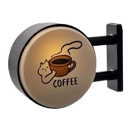Coffee Lamp Refrigerator Magnet 3D Vintage Coffee Shop Light Fridge Magnet Cabinet Locker Whiteboard Decoration Coffee Lovers Gift