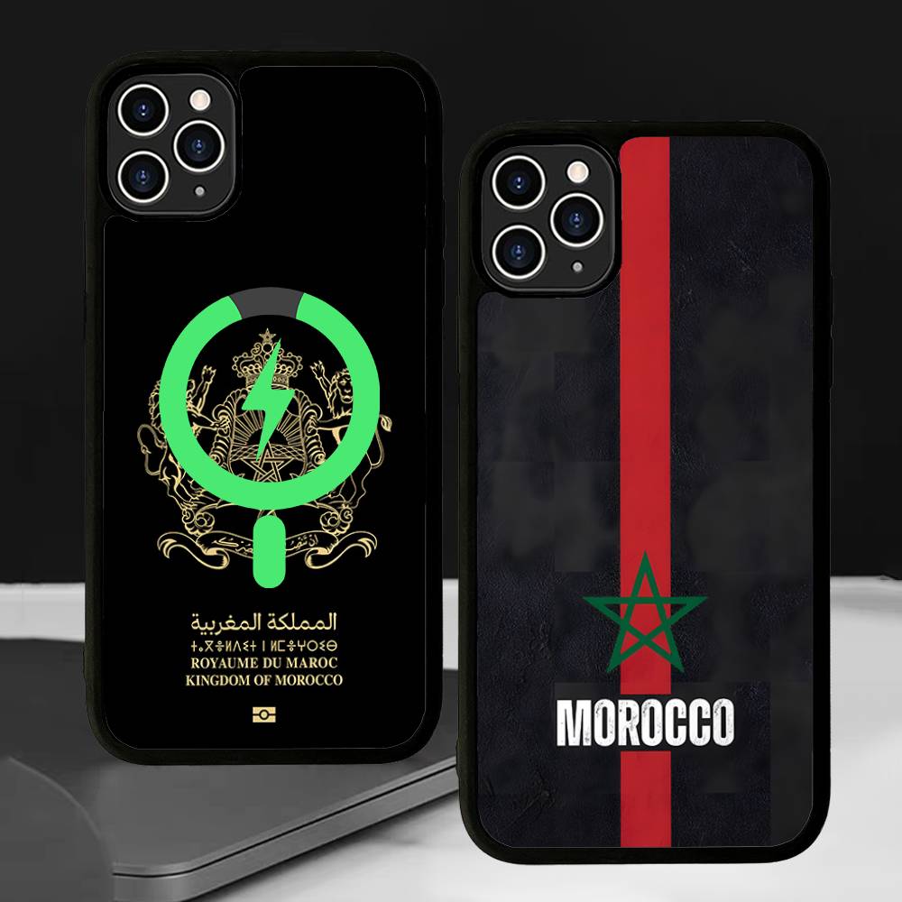 Чехол на телефон с магнитом Флаг Марокко M-Morocco для IPhone 17 16 15 14 13 12 Mini 11 Pro Max Plus Для Magsafe Чехол