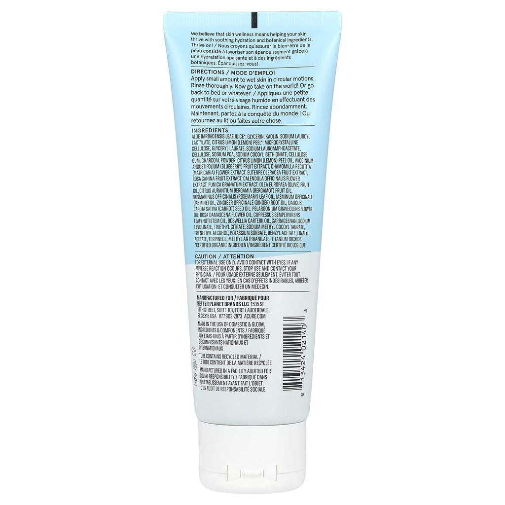 ACURE Incredibly Clear, Charcoal Lemonade Facial Scrum, 4 Fl Oz (118 Ml)