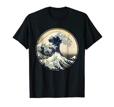 Японская футболка Kanagawa Great Wave для мужчин и женщин, футболки для мужчин, футболка Cottno для улицы