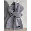 High Quality Grey 100% Pure Wool Selected Australian Solid Scarf Women Men Knitted Warm Wool Muffler Female Male Winter Fall