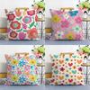 Colorful Flowers Pillow Case Sofa Living Room Bedroom Double-sided Printing Square Cushion Nap Time Pillow Case