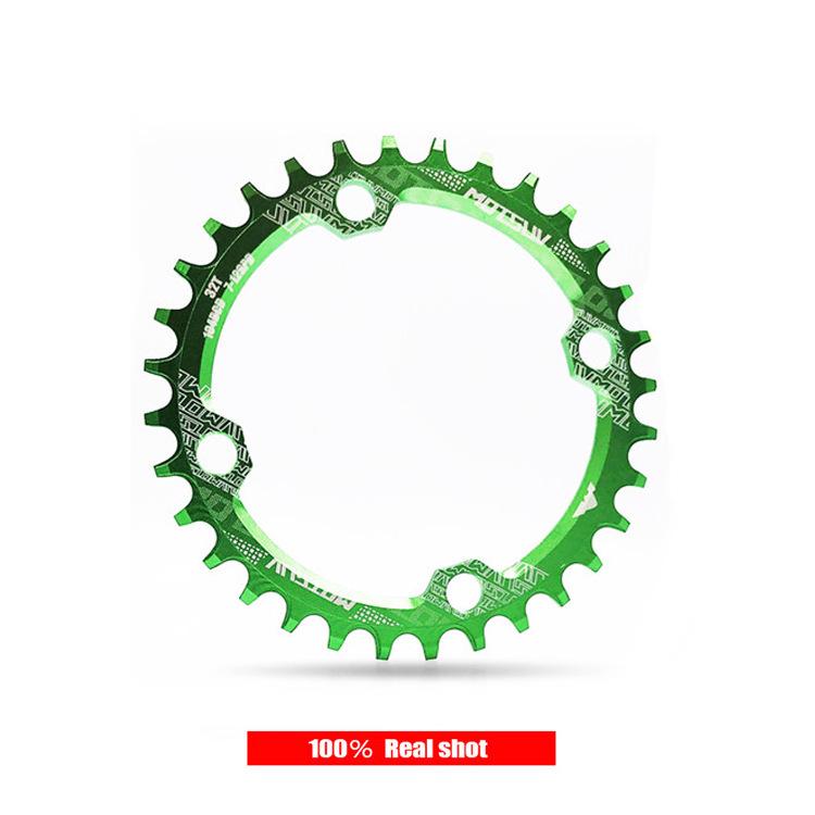 Mountain Bike Chainring 104BCD: 32T-38T Round/Oval Single Speed, Positive/Negative Tooth