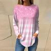Tee Shirts For Women Fall Casual Long Sleeve Shirts Sweatshirt Retro Printing Top Pullover
