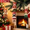 8/10/12pcs 2D Flat Christmas Tree Ornaments Santa Claus Hanging Pendant  Festival Decorations