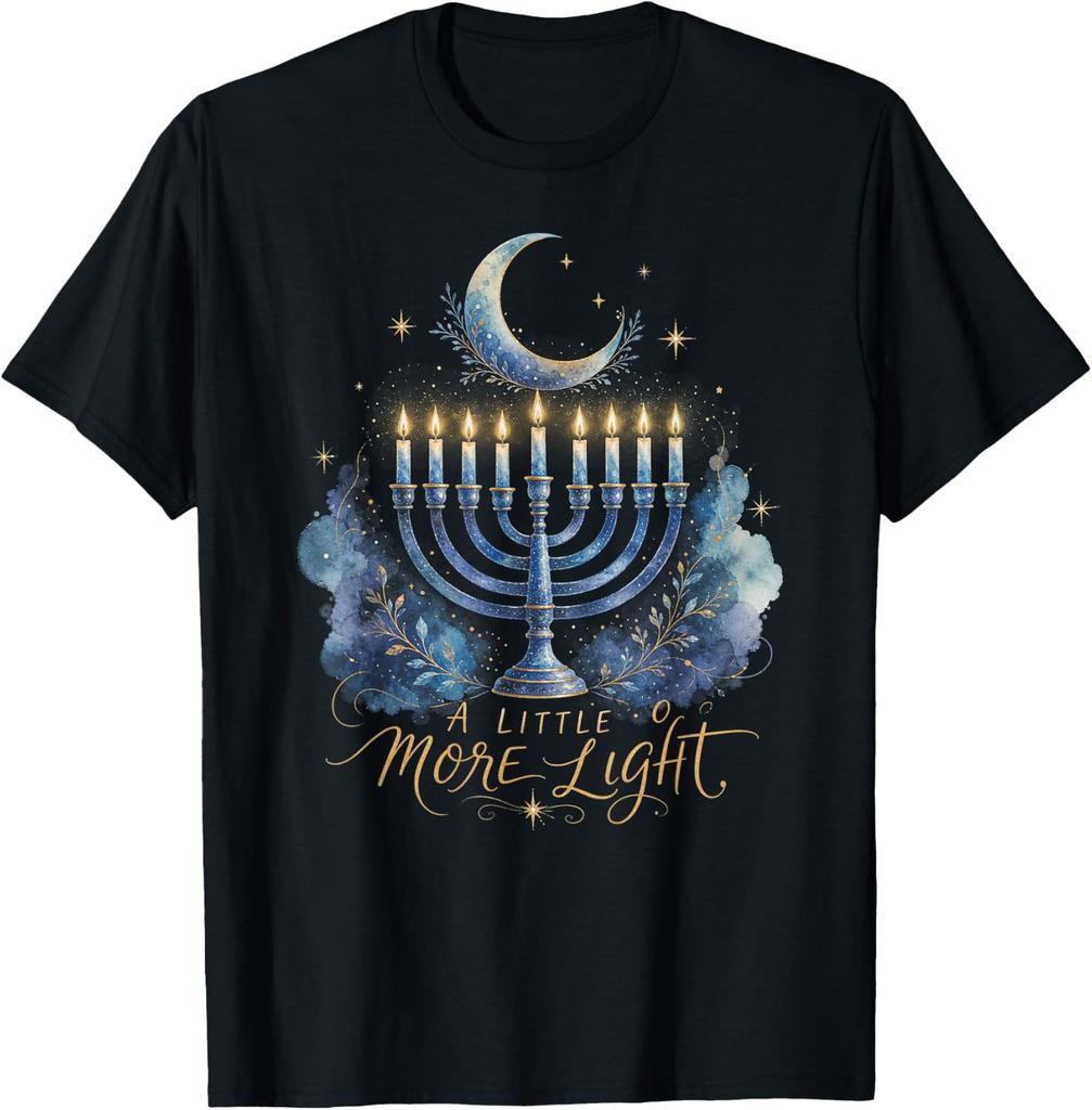 Jewish Hannukah Shirt Menorah Crescent Moon Unisex T-Shirt