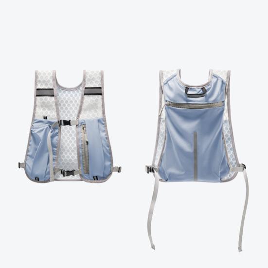 Vest Backpack Breathable Mesh Adjustable Buckles Hiking Vest Safety Reflective Strips Water Bottle Storage Running Backpack