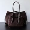 Handwoven Suede Leather Tote Bag Women Large Capacity Work Commuter Winter Style