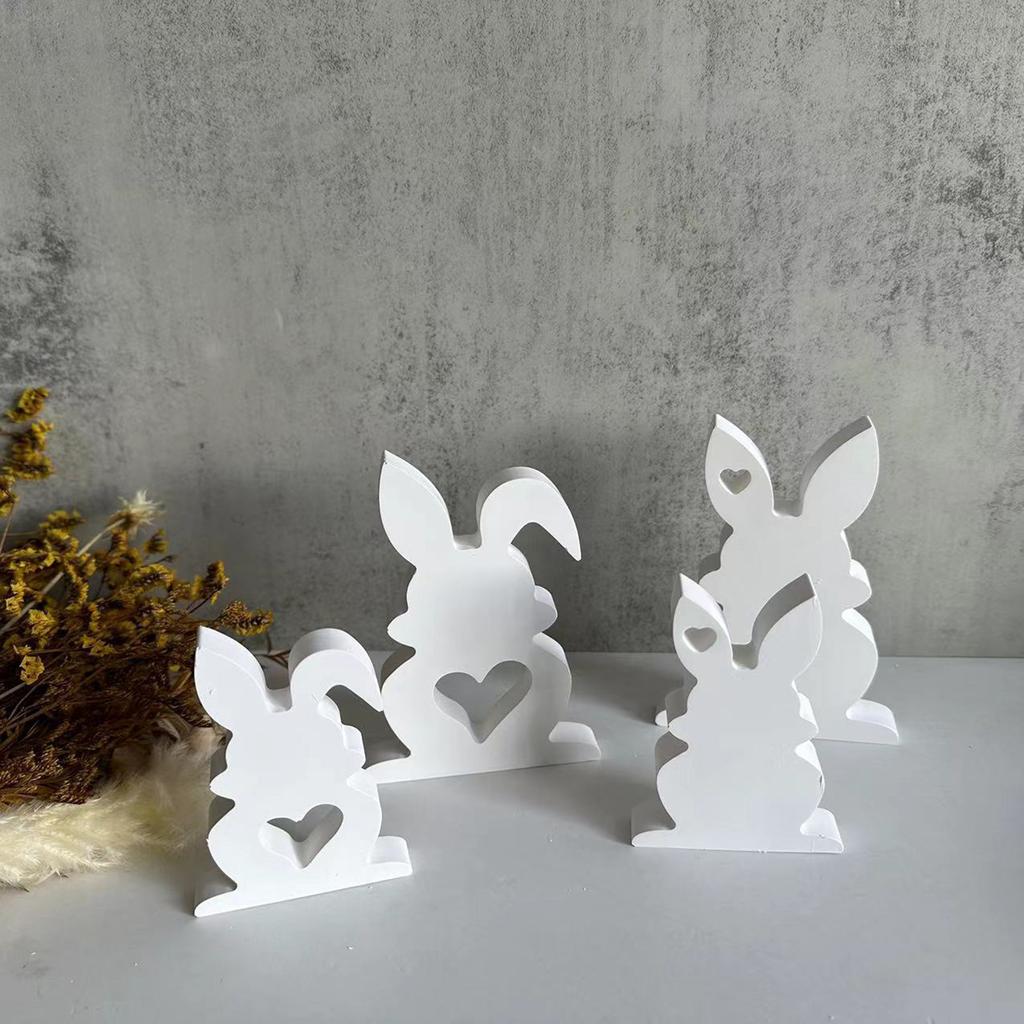Heart Rabbit Candle Resin Mold Easter Rabbit Silicone Mould DIY Craft Molds Handmade Soap Baking Mold for Home Decor
