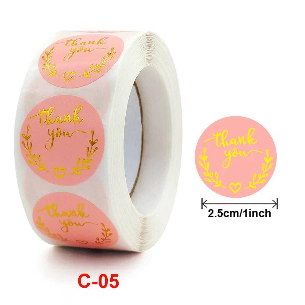 500 шт. 1-дюймовые наклейки с благодарностью для запечатывания конвертов, канцелярские принадлежности, ручная работа, свадебный подарок, украшение, наклейка, новая