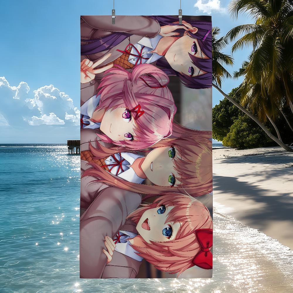 Игровое Аниме мультфильм D-DDLC Полотенце Быстросохнущие Пляжные полотенца Подходят Для Бассейнов Кемпинга Йоги И Тренажерного зала