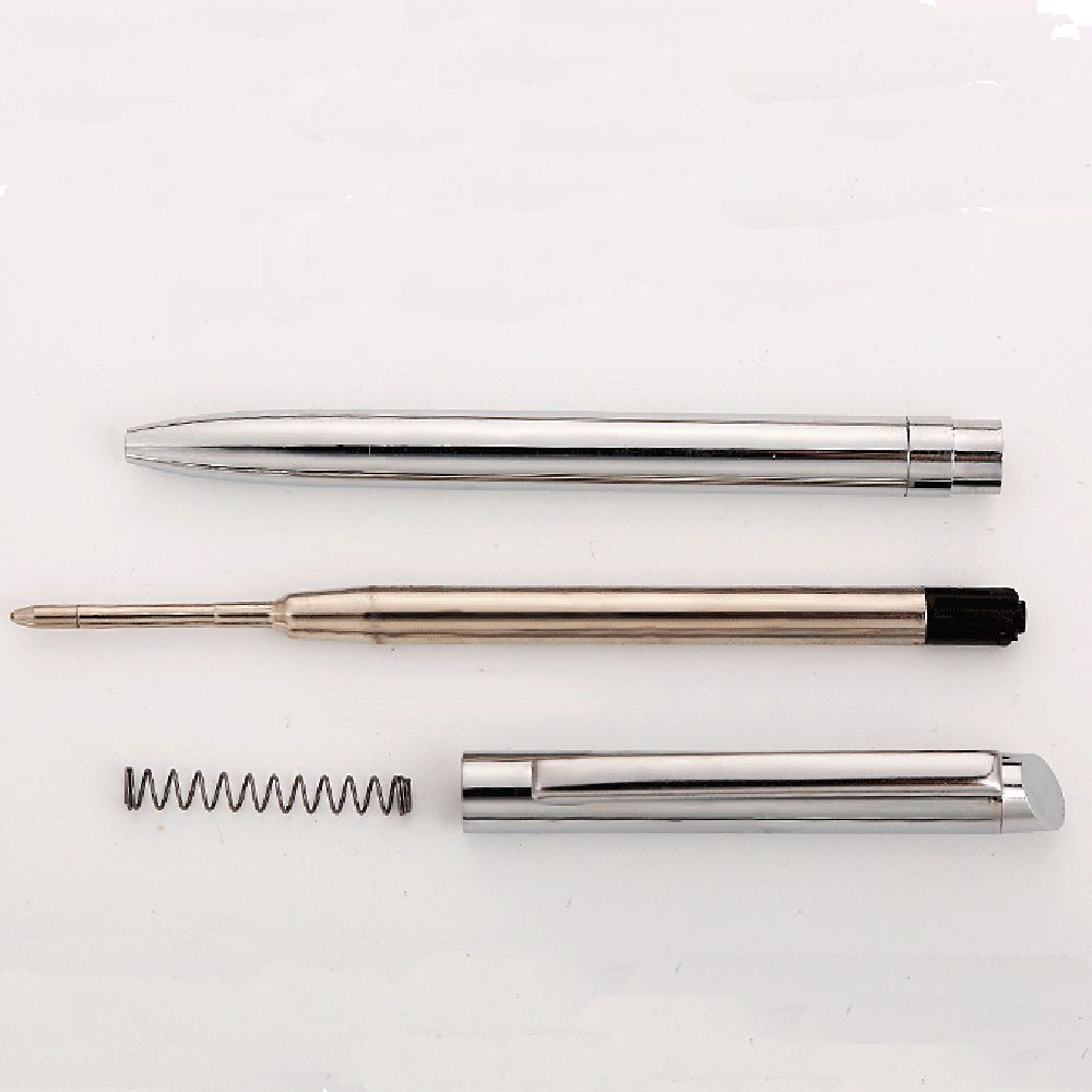 Pocket-size Rotating Silver Glossy Ballpoint Pen Office Supplies Commercial Stationery Oil Pen