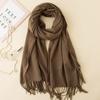 2025 New Autumn/Winter Women'S 18 Solid Color Imitation Cashmere Scarf, Single Color Thickened Warm Shawl