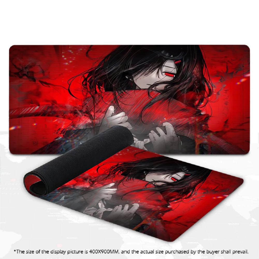 Gaming Large Premium Dark Red Anime Girl Mouse Pad Overlock Edge Deskmat XXL Anti-slip Rubber Keyboard Table Mats For Gamer PC